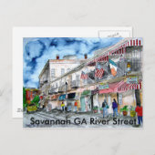 Carte Postale savannah_river_street_painting, Savannah GA Riv... (Devant / Derrière)