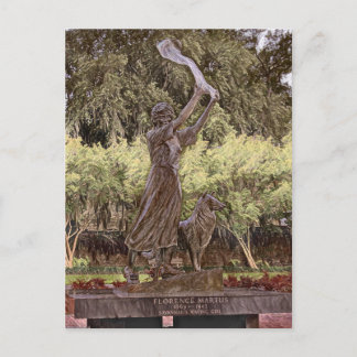 Carte Postale Savannah's Waving Girl Statue Peinture