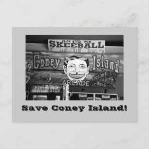 Carte postale Save Coney Island ! (B&W)