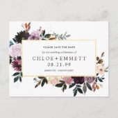 Carte postale "Save the Date" à motif floral rose (Devant)
