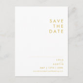 Carte postale "Save The Date" à police dorée minim (Devant)