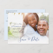 Carte Postale Save The Date Announcement Custom Photo QR (Devant / Derrière)
