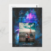 Carte Postale Save the date | Aquarelles Galaxy (Devant / Derrière)