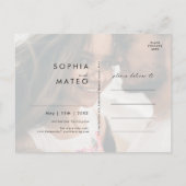 Carte postale "Save The Date" avec écriture floral (Dos)