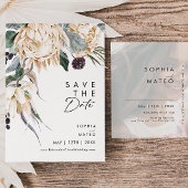 Carte postale "Save The Date" avec écriture floral