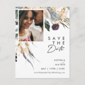 Carte postale "Save The Date" avec écriture floral (Devant)