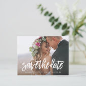 Carte postale "Save the Date" avec finition brossé (Debout devant)