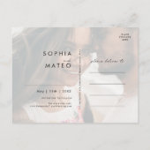 Carte postale "Save The Date" avec photo délavée d (Dos)