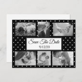Carte postale Save the Date avec points noir et bl (Devant / Derrière)