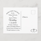 Carte postale Save the Date avec points noir et bl (Dos)