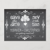 Carte postale 'Save the Date' avec pot Mason et ta (Devant)