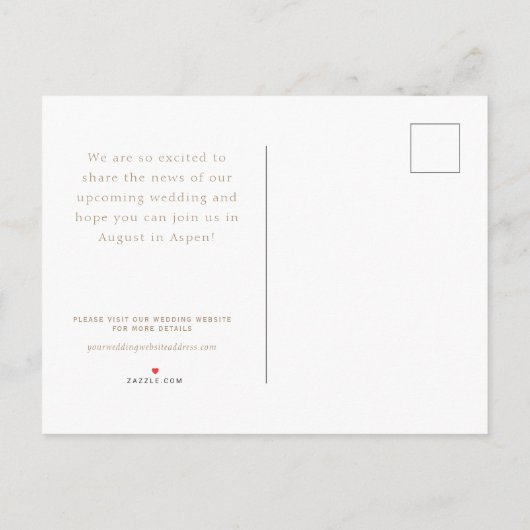 Carte postale "Save The Date" avec une bordure flo (Dos)