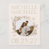 Carte postale "Save The Date" avec une bordure flo (Devant)