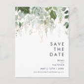 Carte postale « Save the Date » avec verdure et fe (Devant)