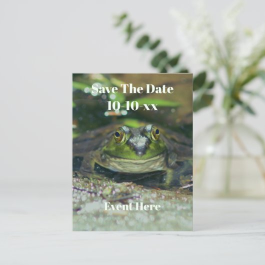 Carte Postale Save The Date Cute Frog Nature (Debout devant)