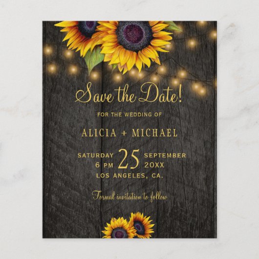 Carte postale "save the date" en bois rustique pou (Devant)