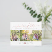 Carte postale "Save the Date" en faux or rose de P (Debout devant)