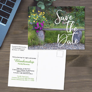 Carte Postale Save The Date Family Reunion Rustic Rural Floral