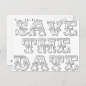 Carte postale "Save the Date" gris argenté (Devant / Derrière)