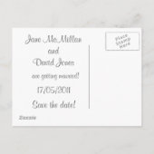 Carte postale "Save the Date" gris argenté (Dos)