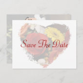 Carte Postale "Save the Date" Jagged Edge Modèle de bouquet de c (Devant / Derrière)