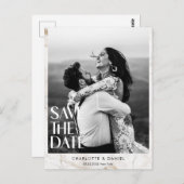 Carte Postale Save the date! Marbre moderne 1 photo (Devant / Derrière)
