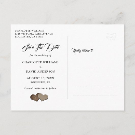 Carte postale 'Save The Date' mariage tournesol bl (Dos)