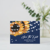 Carte postale 'Save The Date' mariage tournesol bl (Debout devant)