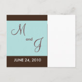 Carte postale 'Save the Date' - Marron et bleu cla (Dos)