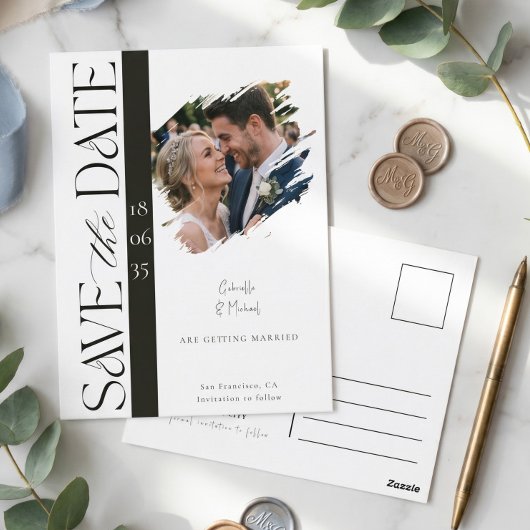 Carte postale "Save the Date" pour mariage avec ph