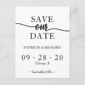 Carte Postale "Save The Date" pour Mariage Minimal (Devant)