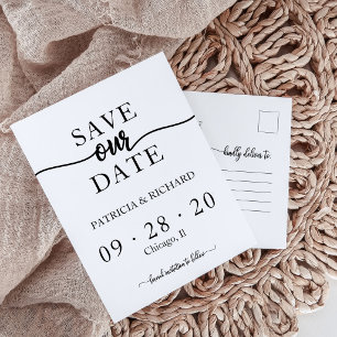 Carte Postale "Save The Date" pour Mariage Minimal