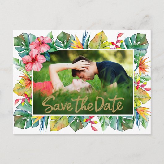 Carte Postale "Save the date" pour mariage | Photo avec frontièr (Devant)