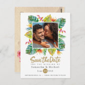 Carte Postale "Save the date" pour mariage | Photo avec frontièr (Devant / Derrière)