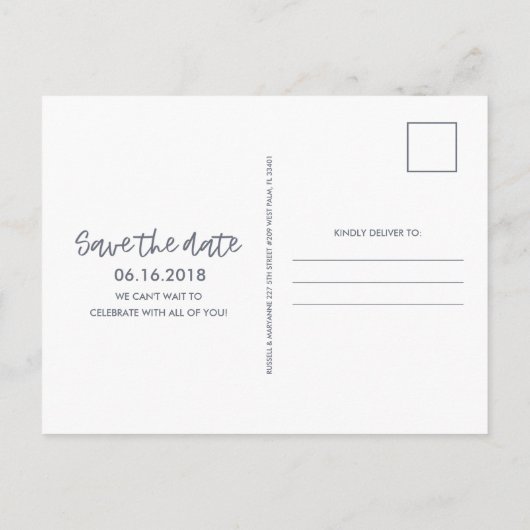 Carte postale "Save the Date" pour un mariage sur (Dos)