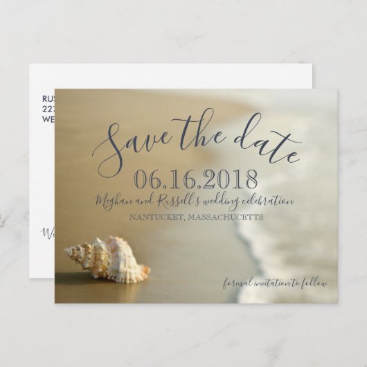 Carte postale "Save the Date" pour un mariage sur (Devant / Derrière)