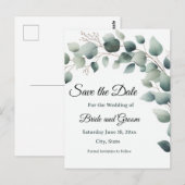 Carte postale "Save the Date" simple pour mariage  (Devant / Derrière)