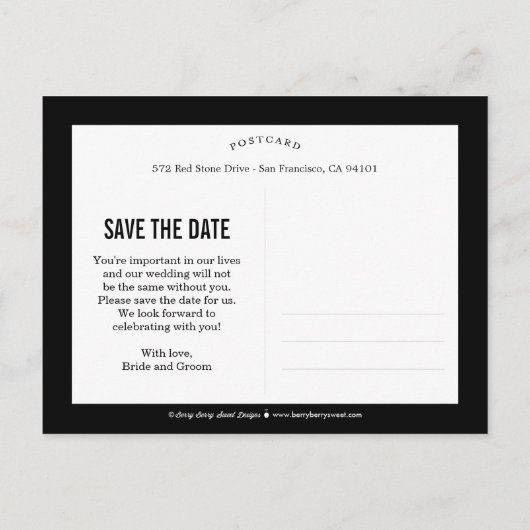 Carte postale "Save The Date" Simply Forever Photo (Dos)