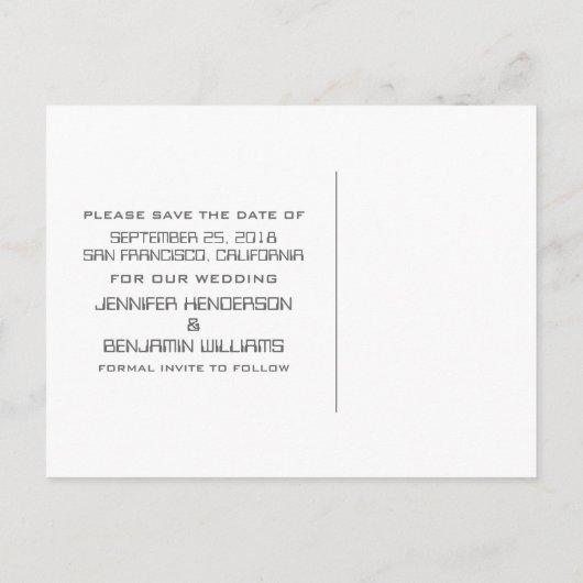 Carte postale "Save the Date" tableau noir atomiqu (Dos)