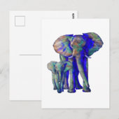 Carte Postale Save the Elephants Art Amoureux des animaux Mama a (Devant / Derrière)