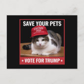 Carte Postale Save Your Pets Vote for Trump US Election Citation (Devant)