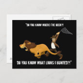 Carte Postale "Savez-Vous Quels Lions J'Ai Chassé ?" (Devant / Derrière)