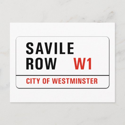 Carte Postale Savile Row, London Street Sign (Devant)