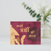 Carte postale Savoring de vin (Debout devant)