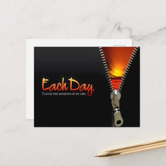 Carte Postale "Savourez les moments" Motivation Affirmation (Devant/Arrière en situation)