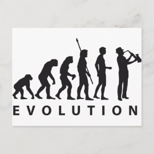 Carte Postale saxophon de l'évolution