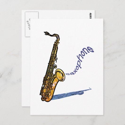 Carte Postale Saxophone (Devant / Derrière)