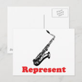 Carte Postale Saxophone (Devant / Derrière)