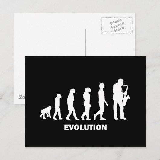 Carte Postale Saxophone (Devant / Derrière)