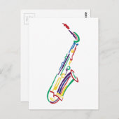 Carte Postale Saxophone (Devant / Derrière)